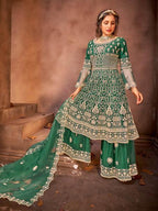 Myra Green Heavy Embroidered Gharara Suit | Grab2Buy