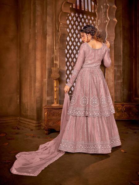 Myra Dusty Pink Heavy Embroidered Gharara Suit | Grab2Buy