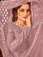 Myra Dusty Pink Heavy Embroidered Gharara Suit | Grab2Buy