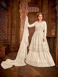Myra Off White Heavy Embroidered Gharara Suit | Grab2Buy
