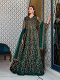 Myra Peacock Blue Net Embroidery Gown | Grab2Buy