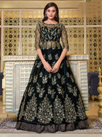 Myra Black Net Embroidery Gown | Grab2Buy