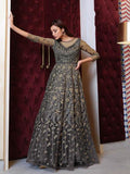 Myra Grey Net Embroidery Gown | Grab2Buy
