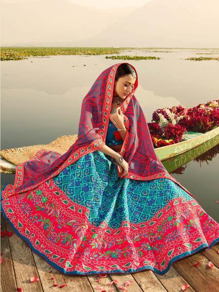 Myra Silk Muslan Printed Lehenga Choli In Multicolor | Grab2Buy