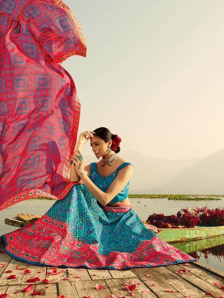 Myra Silk Muslan Printed Lehenga Choli In Multicolor | Grab2Buy