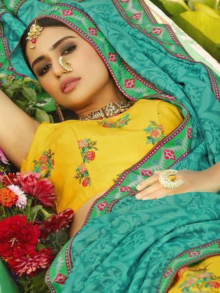 Myra Beautiful Multicolour Silk Muslan Printed Traditional Lehenga Choli | Grab2Buy