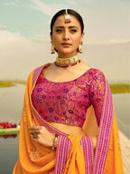 Myra Multicolour Silk Muslan Printed Lehenga Choli For Weddings | Grab2Buy