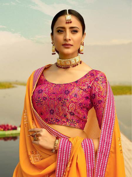 Myra Multicolour Silk Muslan Printed Lehenga Choli For Weddings | Grab2Buy
