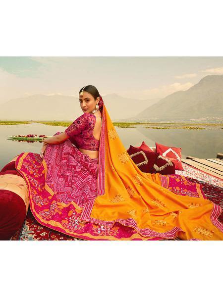 Myra Multicolour Silk Muslan Printed Lehenga Choli For Weddings | Grab2Buy