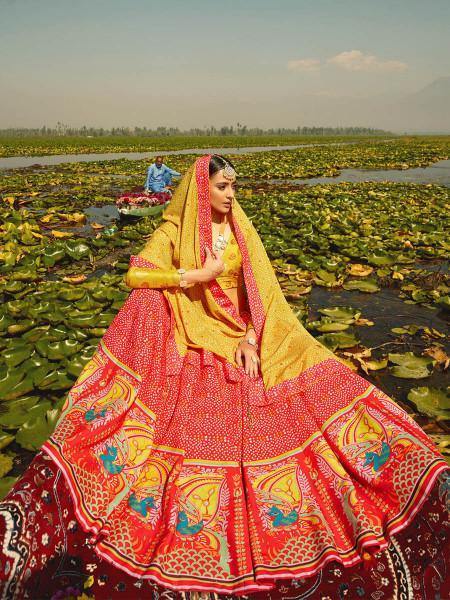 Myra Multicolour Silk Muslan Printed Crepe Lehenga Choli | Grab2Buy