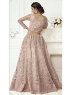 Myra Dusty Pink Heavy Embroidered Net Bridal Lehenga | Grab2Buy