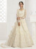 Myra Beautiful Fashion Off White Heavy Embroidered Net Bridal Lehenga | Grab2Buy