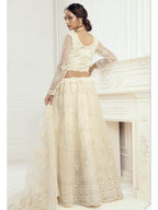Myra Beautiful Fashion Off White Heavy Embroidered Net Bridal Lehenga | Grab2Buy