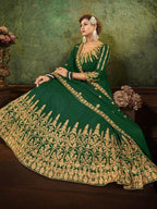 Myra Green Georgette Embroidered Gown | Grab2Buy