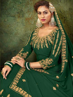 Myra Green Georgette Embroidered Gown | Grab2Buy
