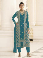 Myra Rama Jacket style Heavy Embroidered Suit | Grab2Buy