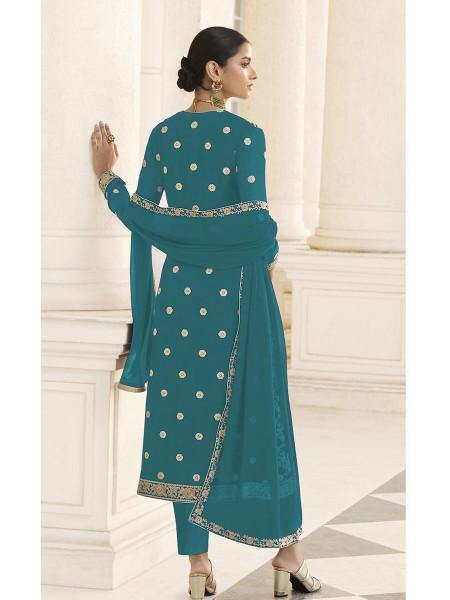 Myra Rama Jacket style Heavy Embroidered Suit | Grab2Buy