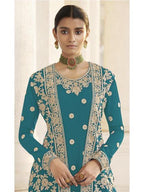 Myra Rama Jacket style Heavy Embroidered Suit | Grab2Buy