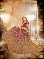 Myra Wine Heavy Embroidered Net Lehenga | Grab2Buy