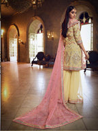 Myra Beige Heavy Embroidered Gharara Suit | Grab2Buy