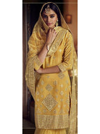 Myra Mustard Yellow Heavy Embroidered Gharara Suit | Grab2Buy