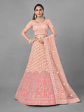 Myra Peach Heavy Embroidered Soft Net Bridal Beautiful Lehenga | Grab2Buy
