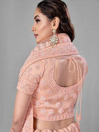 Myra Peach Heavy Embroidered Soft Net Bridal Beautiful Lehenga | Grab2Buy