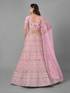 Myra Traditional Bridal Lehenga in Pink Heavy Embroidered Soft Net | Grab2Buy