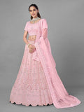 Myra Traditional Pink Heavy Embroidered Soft Net Bridal Lehenga | Grab2Buy