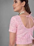 Myra Traditional Pink Heavy Embroidered Soft Net Bridal Lehenga | Grab2Buy