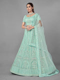 Myra Sea Green Heavy Embroidered Soft Net Bridal Lehenga | Grab2Buy