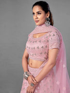 Myra Pink Heavy Embroidered Soft Net Bridal Beautiful Lehenga | Grab2Buy