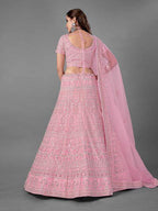 Myra Fashion Pink Heavy Embroidered Soft Net Bridal Lehenga | Grab2Buy