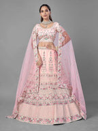 Myra Beautiful Pink Heavy Embroidered Soft Net Bridal Lehenga | Grab2Buy