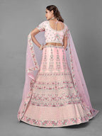 Myra Beautiful Pink Heavy Embroidered Soft Net Bridal Lehenga | Grab2Buy