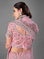 Myra Pink Heavy Embroidered Soft Net Bridal Lehenga | Grab2Buy
