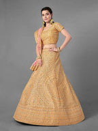 Myra Latest Yellow Heavy Embroidered Art Silk Bridal Lehenga | Grab2Buy