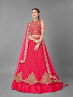 Myra Red Heavy Embroidered Soft Net Bridal Lehenga | Grab2Buy