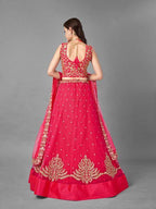 Myra Red Heavy Embroidered Soft Net Bridal Lehenga | Grab2Buy