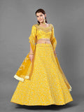 Myra Yellow Heavy Embroidered Art Silk Bridal Lehenga | Grab2Buy