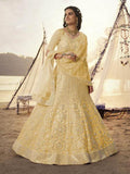Myra Yellow Embroidered Organza Bridal Lehenga | Grab2Buy