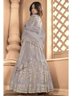 Myra Dusty Grey Heavy Embroidered Anarkali Suit | Grab2Buy