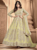 Myra Dusty Yellow Heavy Embroidered Anarkali Suit | Grab2Buy
