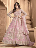 Myra Dusty Pink Heavy Embroidered Anarkali Suit | Grab2Buy