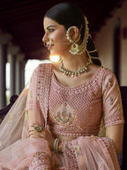 Myra Beautiful Peach Heavy Embroidered Georgette Bridal Lehenga | Grab2Buy