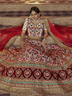 Myra Off White Heavy Embroidered Georgette Bridal Lehenga | Grab2Buy