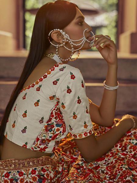 Myra Off White Heavy Embroidered Georgette Bridal Lehenga | Grab2Buy