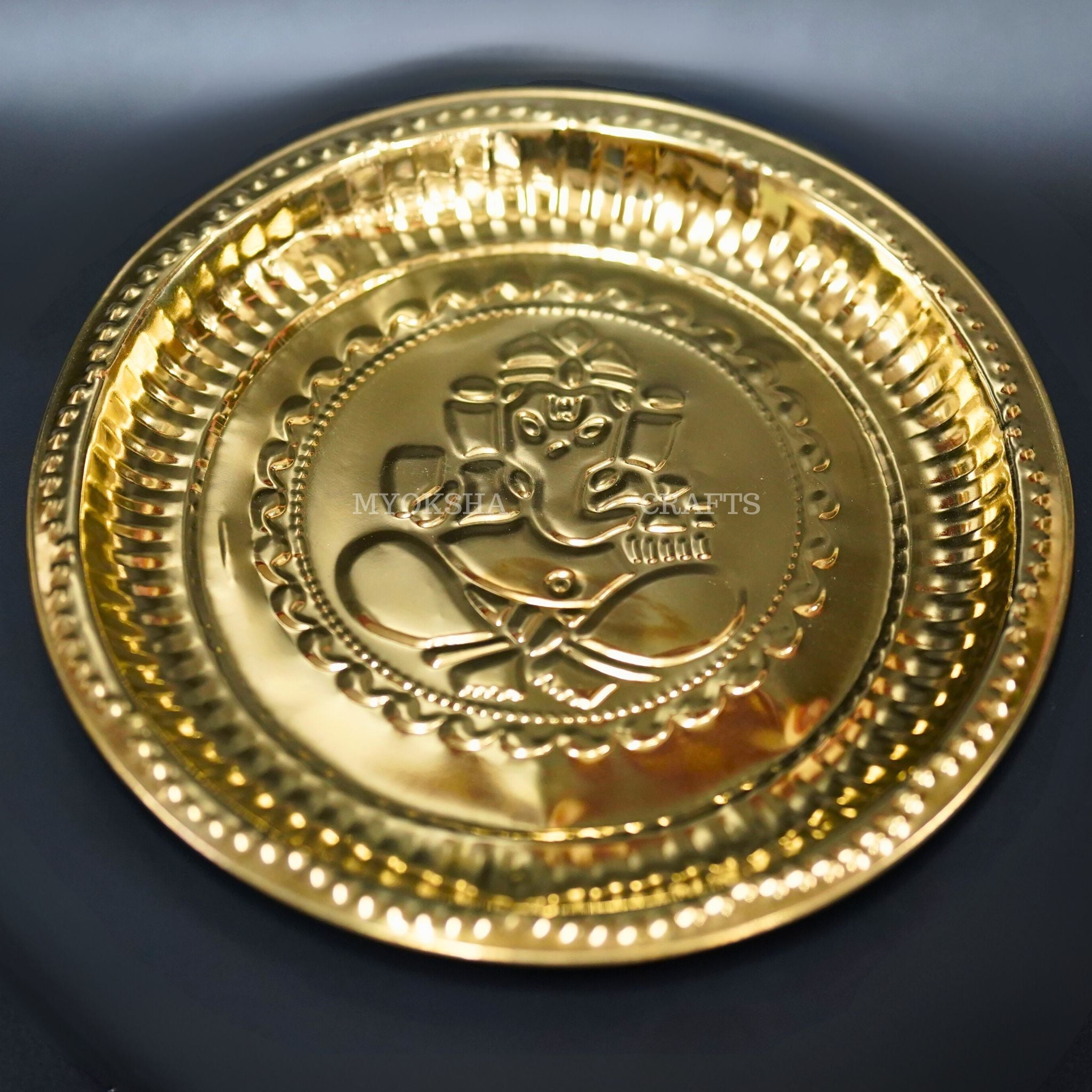 Brass Ganesh Plate Aarthi: Embrace Divine Blessings and Remover of Obstacles | Grab2Buy