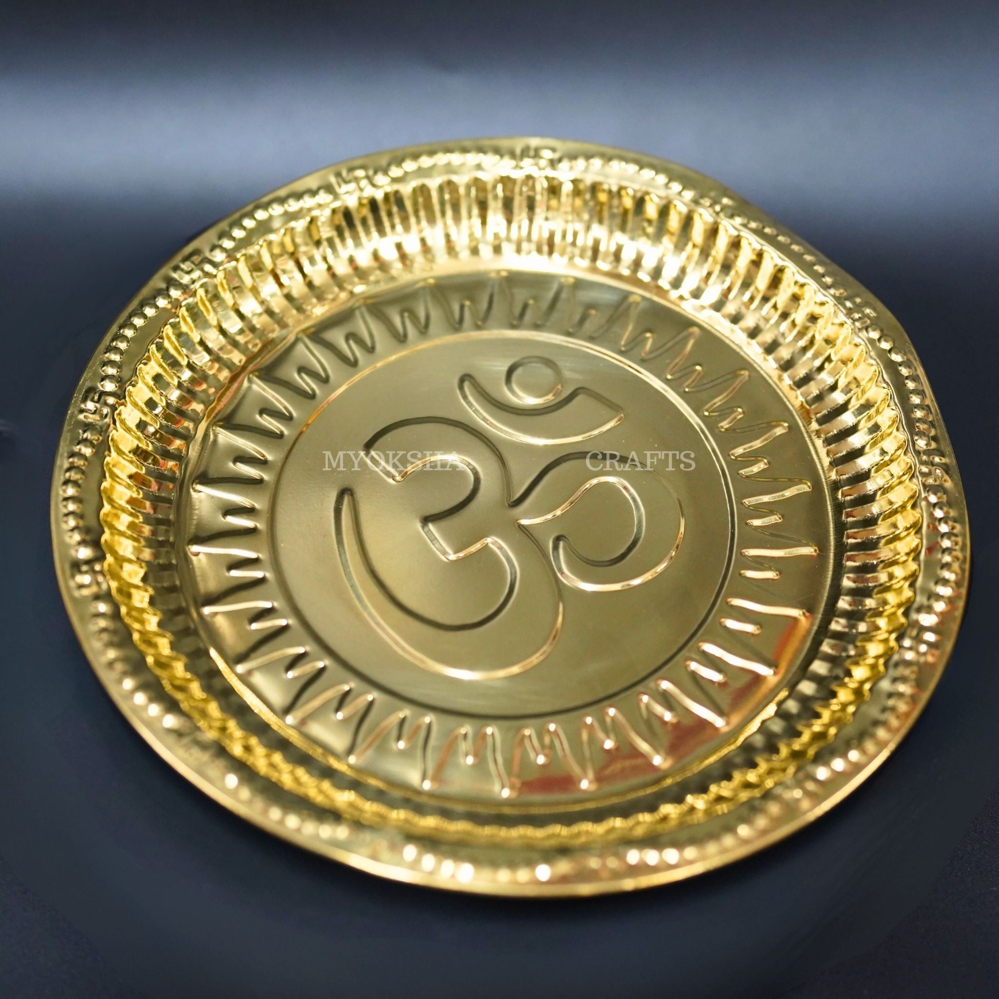 Brass Om Plate Aarthi: Embrace Divine Harmony and Spiritual Awakening | Grab2Buy