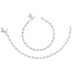 AanyaCentric Silver Plated Traditional Anklets Payal - Classic and Stylish for Women and Girls